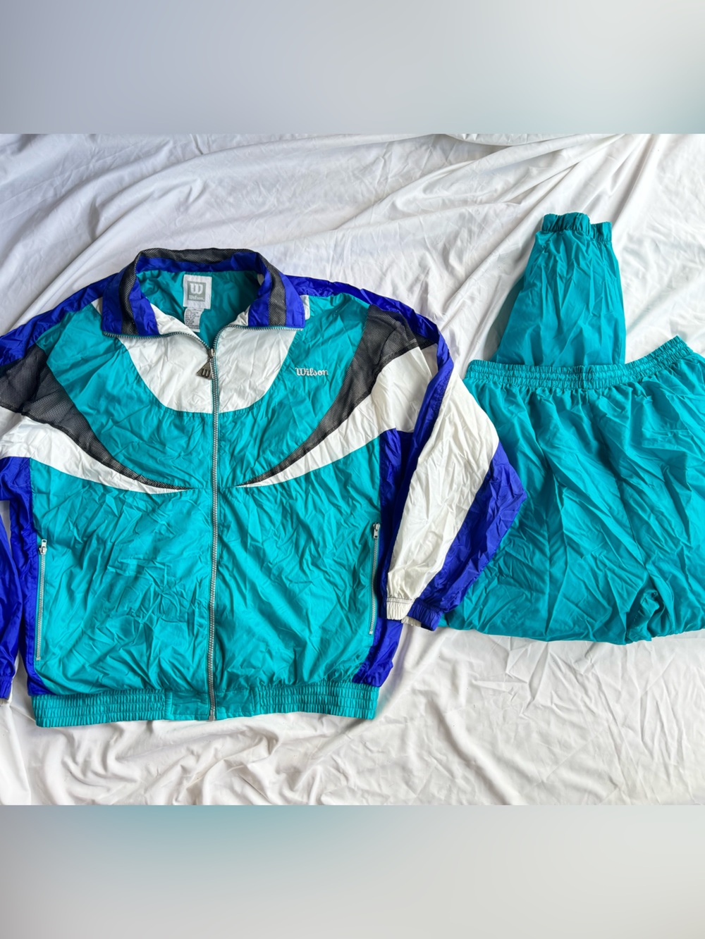 Vintage 90s Wilson Colorblock Windbreaker Track Set